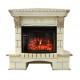 Угловой электрокамин Пьер Люкс 25 Шампань слоновая кость с очагом Диорамик 25