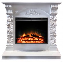 Каминокомплект Прага сланец белый (портал Royal Flame Prague + очаг Jupiter FX New)