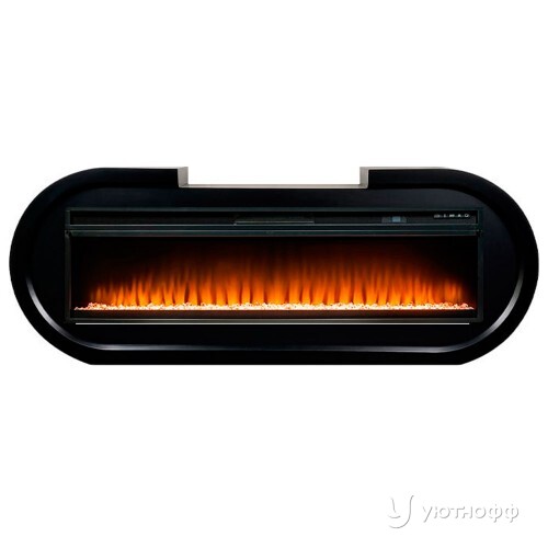 Электрокамин линейный Сохо черный с очагом Vision 60