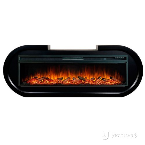 Электрокамин линейный Сохо черный с очагом Vision 60