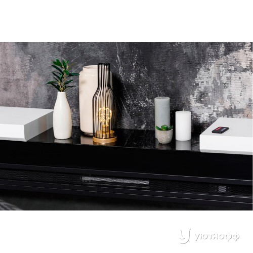 Электрокамин линейный Сохо черный с очагом Vision 60