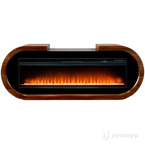 Электрокамин линейный Сохо орех ноче с очагом Vision 60