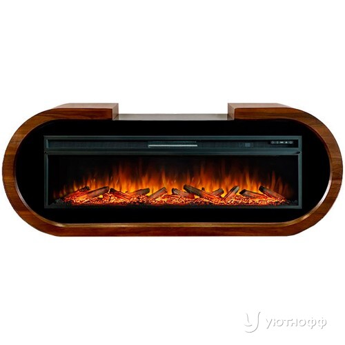 Электрокамин линейный Сохо орех ноче с очагом Vision 60