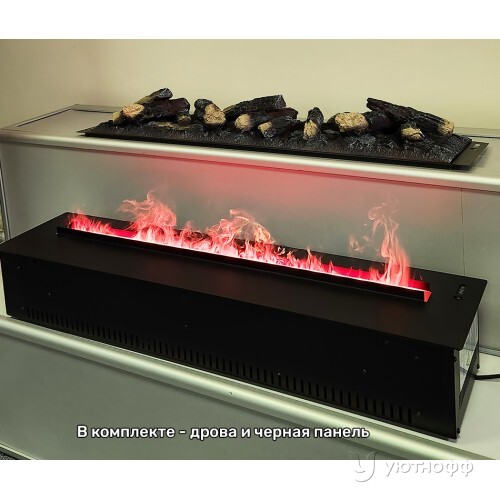 Паровой светодиодный электроочаг 3D Design L1000 с дровами и панелью Паровой светодиодный электроочаг 3D Design L1000 с дровами и панелью