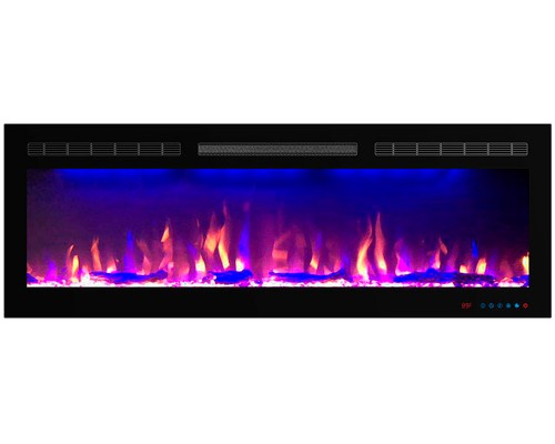 Линейный электроочаг Crystal 50 RF с разноцветным пламенем