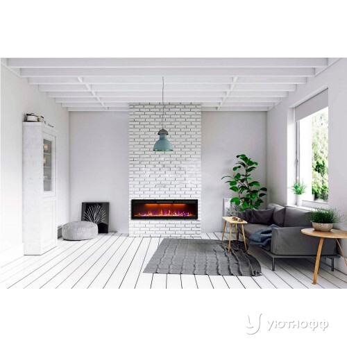 Линейный электроочаг Crystal 60 RF с разноцветным пламенем