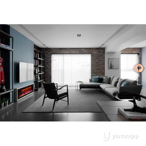 Линейный электроочаг Crystal 60 RF с разноцветным пламенем