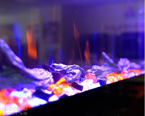 Линейный электроочаг Crystal 36 RF с разноцветным пламенем