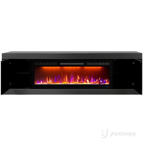 Тумба-камин Конкорд серый графит с очагом Кристал 50