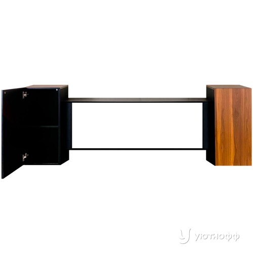 Тумба-камин Стайл орех с очагом Кристал 50