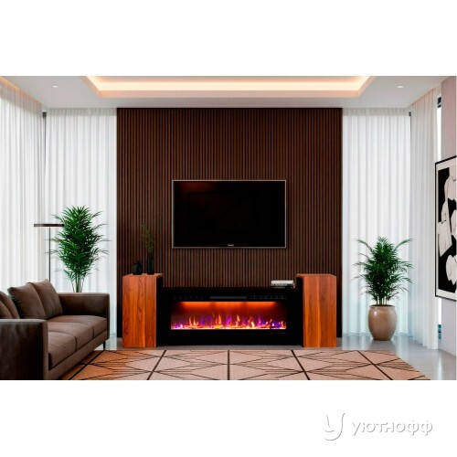Тумба-камин Стайл орех с очагом Кристал 50