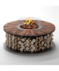 Уличный дровяной стол-камин