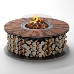 Уличный дровяной стол-камин