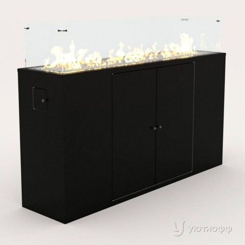 Камин на газу с огнеупорными стеклами Камин на газу с огнеупорными стеклами