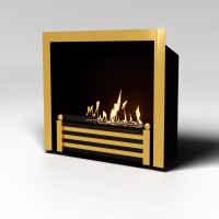 Встраиваемый биокамин Gold M латунь