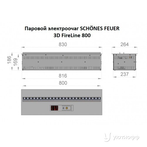 Встраиваемый электроочаг 3D FireLine 800 Base Wi-Fi (длина 83 см) Встраиваемый электроочаг 3D FireLine 800 Base Wi-Fi (длина 83 см)