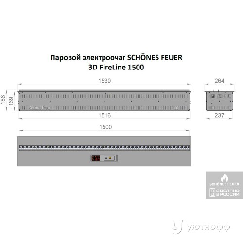 Встраиваемый электроочаг 3D FireLine 1500 Base Wi-Fi (длина 153 см) Встраиваемый электроочаг 3D FireLine 1500 Base Wi-Fi (длина 153 см)