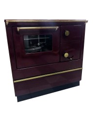 Дровяная отопительно-варочная печь Thorma Fiko 3U80 MS, бордовая, левая (Торма Фико)