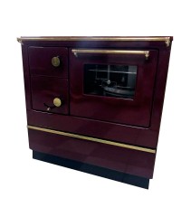 Дровяная отопительно-варочная печь Thorma Fiko 3U80 MS, бордовая, правая (Торма Фико)