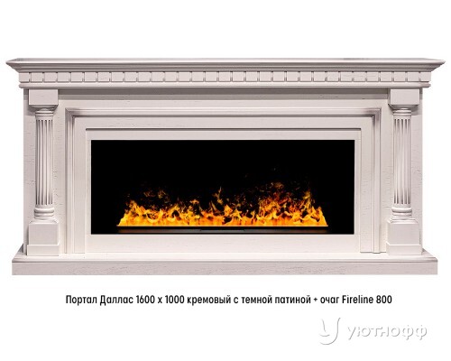 Электрокамин Dallas + очаг 3D Design, Fireline, Cassette 1000 Электрокамин Dallas + очаг 3D Design, Fireline, Cassette 1000