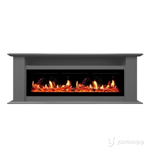 Тумба-камин Хьюстон 60 с очагом Вижн, Призма, Игнайт, Кристалл или Сапфир на выбор