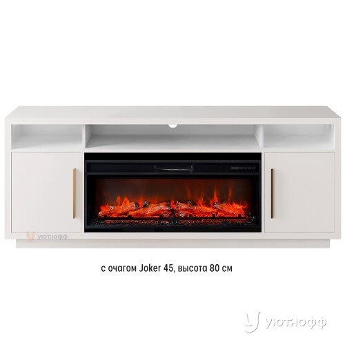 Тумба Дженсен для ТВ до 80" с электрокамином на выбор