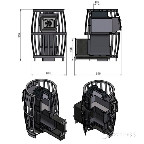 Печь для бани Легенда Русский пар Ковка 24 (271) без стекла