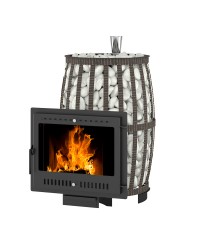 Банная печь Легенда Русский пар Ковка 24 панорама "М"