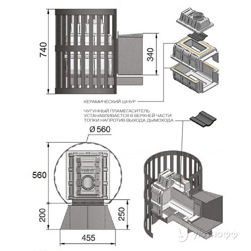 Печь для бани Легенда Ковка 28 (224) чугун