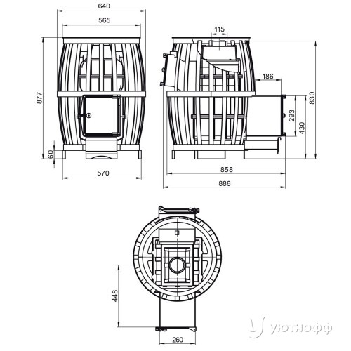 Печь для бани Легенда Русский пар Ковка 18 (270) чугун