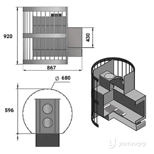 Печь для бани Скиф Стандарт 28 (218) сталь