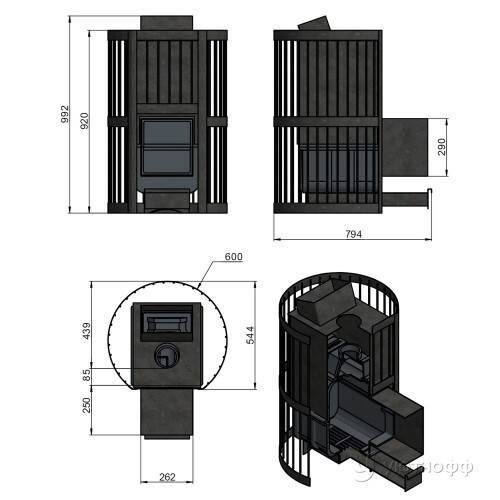 Печь для бани Ураган Стандарт 28 (ДТ-4) чугун
