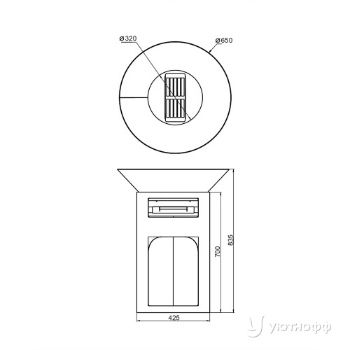Стальной гриль чаша Везувий Fantastic Grill 700 от Шефа