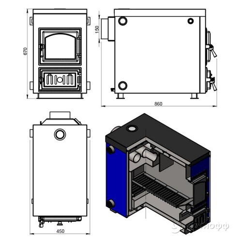 Твердотопливный котел Везувий Эльбрус-18 