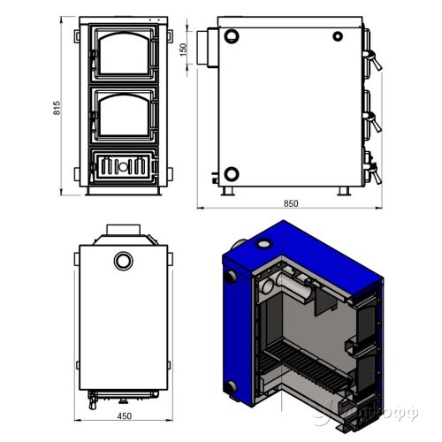 Твердотопливный котел Везувий Олимп-20