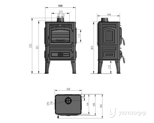 Дровяная печь Везувий LV-12 "Антрацит" чугун