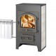 Дровяной печь-камин ПК-01 205 бежевый с плитой и т/о