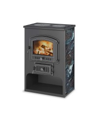 Печь-Камин Везувий ПК-03 (224) с плитой 12 кВт амфиболит