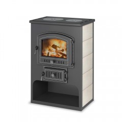 Печь-Камин Везувий ПК-03 (224) с плитой 12 кВт бежевый