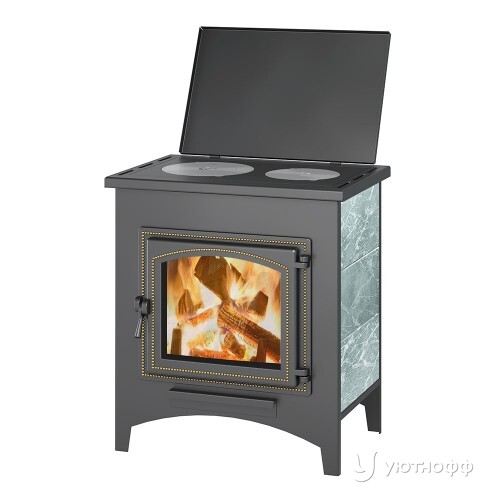 Дровяная печь Везувий ПК-04 с плитой 12 кВт талькохлорит