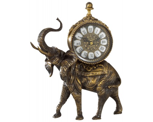 Бронзовые часы каминные African Elephant