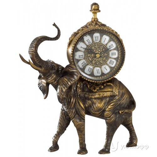 Бронзовые часы каминные African Elephant Бронзовые часы каминные African Elephant