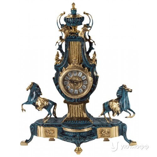 Бронзовые часы каминные Romano из бронзы Бронзовые часы каминные Romano из бронзы