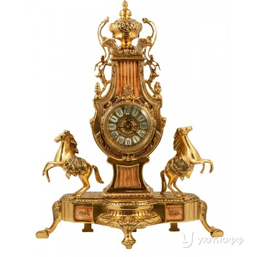 Бронзовые часы каминные Romano из бронзы Бронзовые часы каминные Romano из бронзы