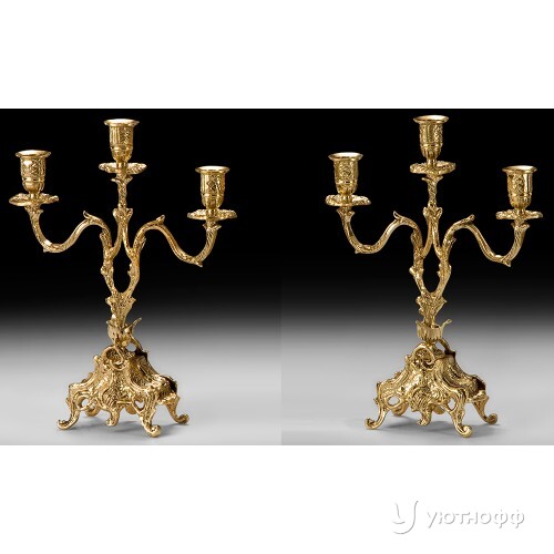 Канделябры Pair Of Cand. D. Juan 3 Arms Large из бронзы Канделябры Pair Of Cand. D. Juan 3 Arms Large из бронзы