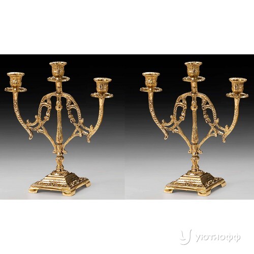 Канделябры Pair Of Cand. Flowers из бронзы Канделябры Pair Of Cand. Flowers из бронзы