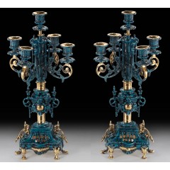 Подсвечник Virtus Pair Of Cand. HF синяя глазурь 2 шт.