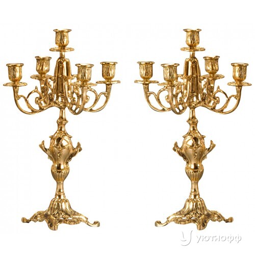 Канделябры Pair Of Cand. Laborated Column из бронзы Канделябры Pair Of Cand. Laborated Column из бронзы
