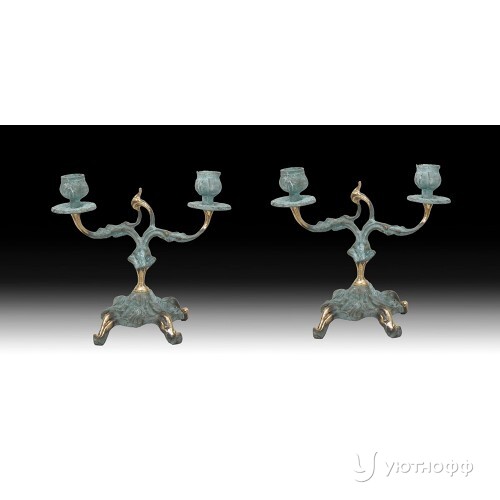 Канделябры Pair Of Cand. Lan из бронзы Канделябры Pair Of Cand. Lan из бронзы