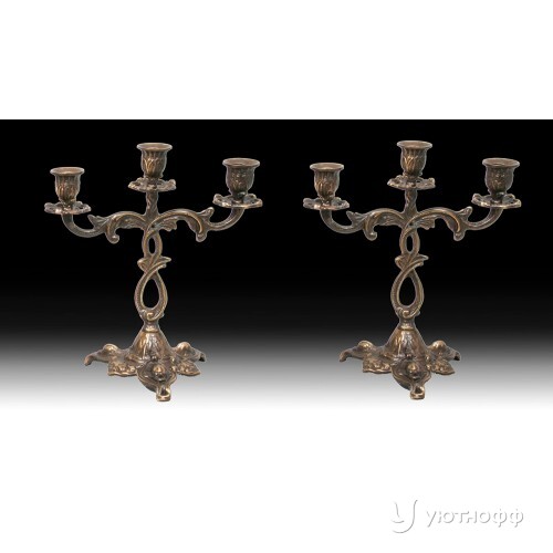 Канделябры Pair Of Cand. Ribbon из бронзы Канделябры Pair Of Cand. Ribbon из бронзы